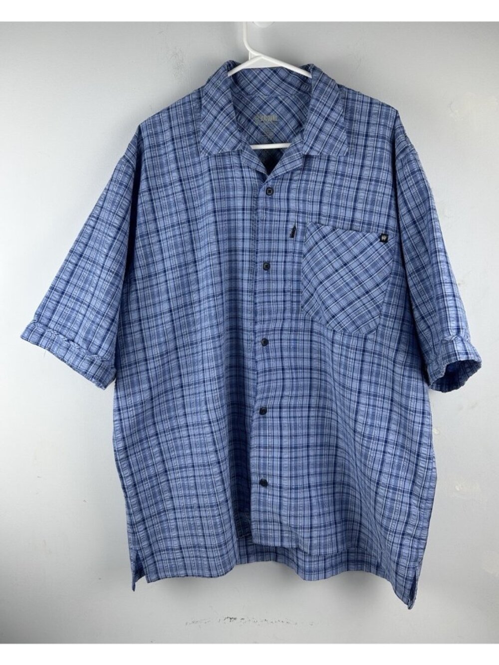 Blackhawk Warrior Wear Men's Large  Stretch Tactical 1700 Shirt Blue Check Tech